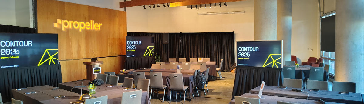 Full Conference AV Setup with Custom Logo Lighting